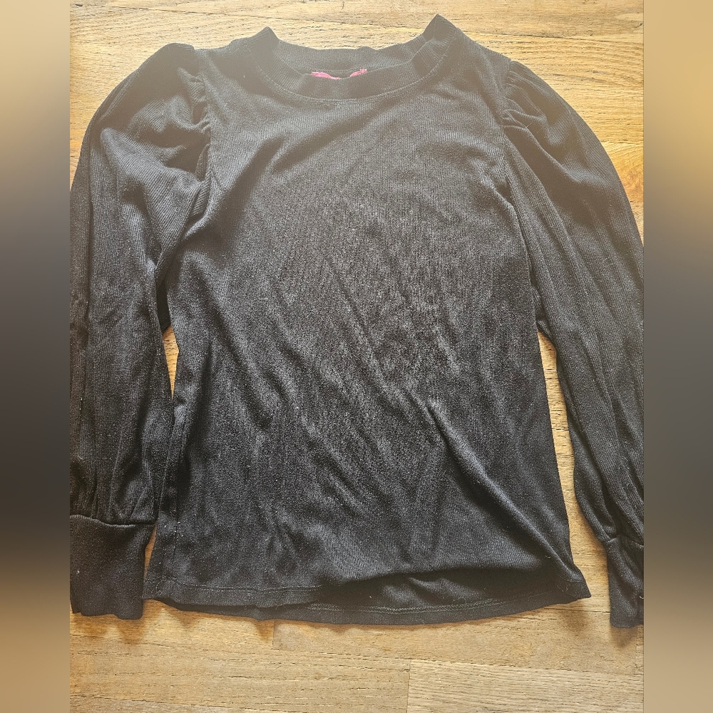 Catherine Malandrino Black Ribbed Knit Top - Picture 2 of 4